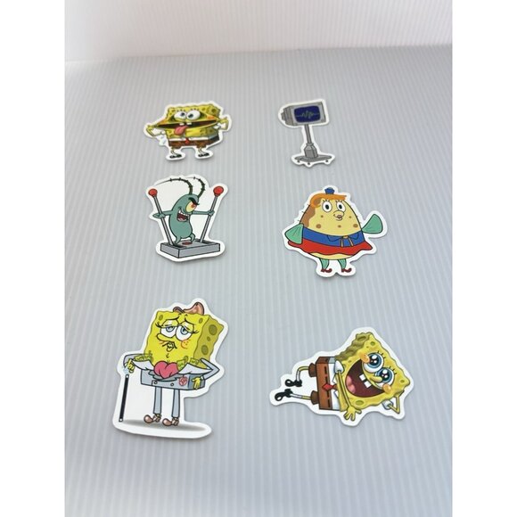 SpongeBob SquarePants 6pc Vinyl Stickers Lot Cartoon Water Bottle Laptop Decals - Picture 3 of 4
